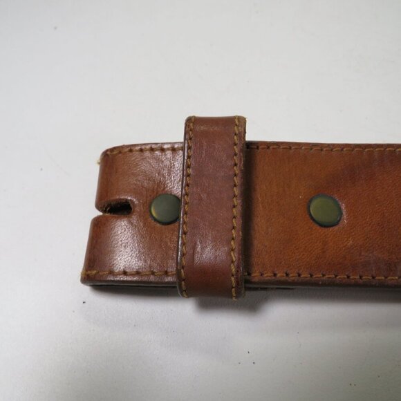 Brown Leather Belt USA tooled & stitched detail size 38 and 1 1/2" wide Western - Picture 7 of 9